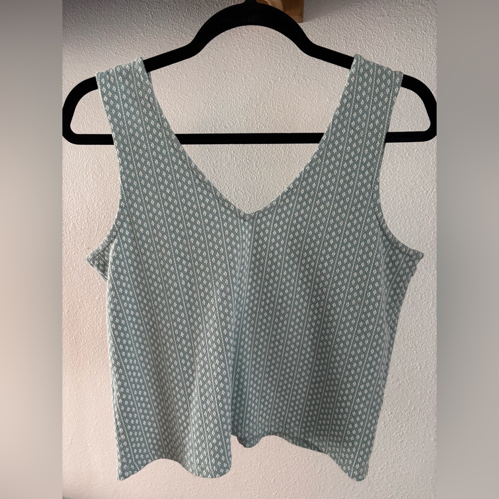 Madewell Light Blue Textured Sleeveless Top